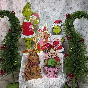 How The Grinch Stole Christmas 5 Wooden Characters-Cindy Lou Max The Dog Grinch